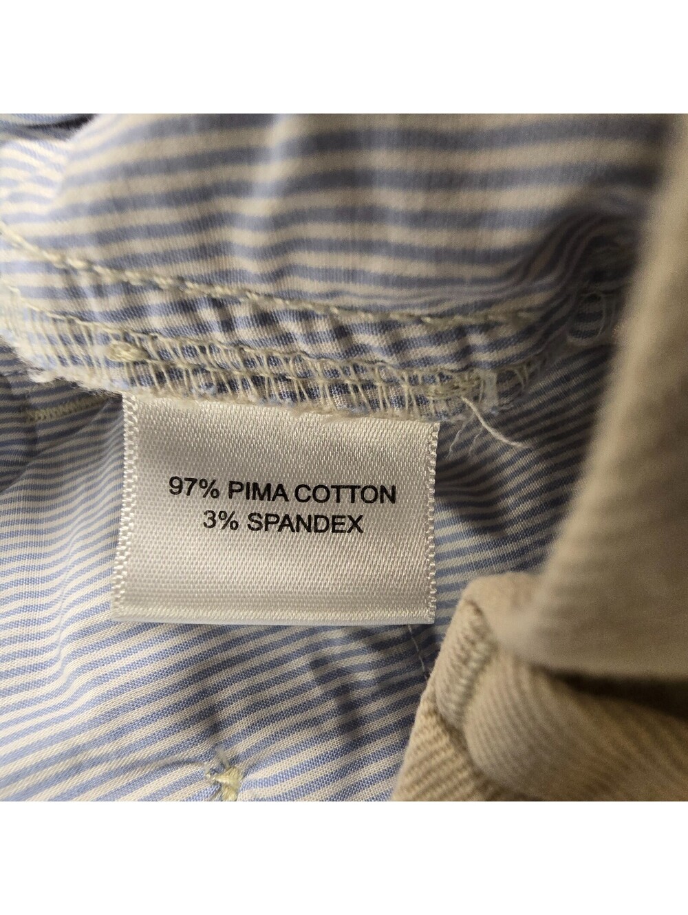 Peter Millar Pant Mens 36x27 Beige Pima Cotton Straight Chino - Picture 7 of 9